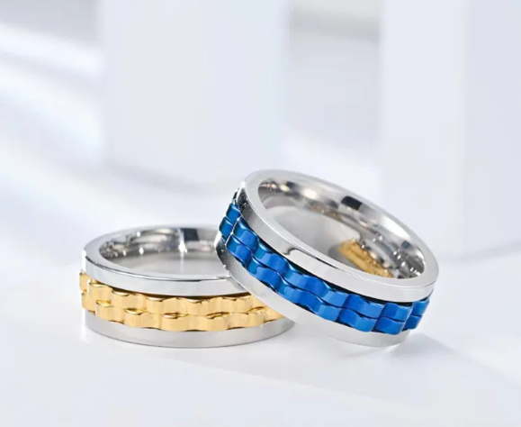 Steel Gear Fidget Ring for Men