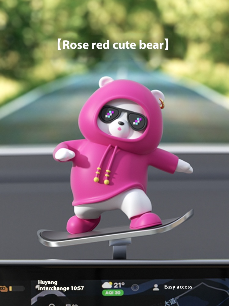 Playful Bear Car Dashboard Accessory