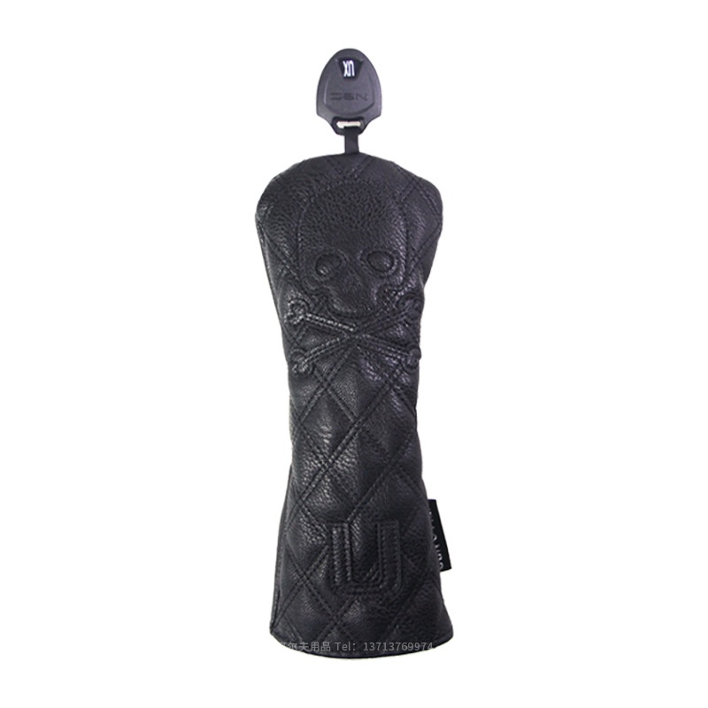 Sleek Black PU Golf Headcovers