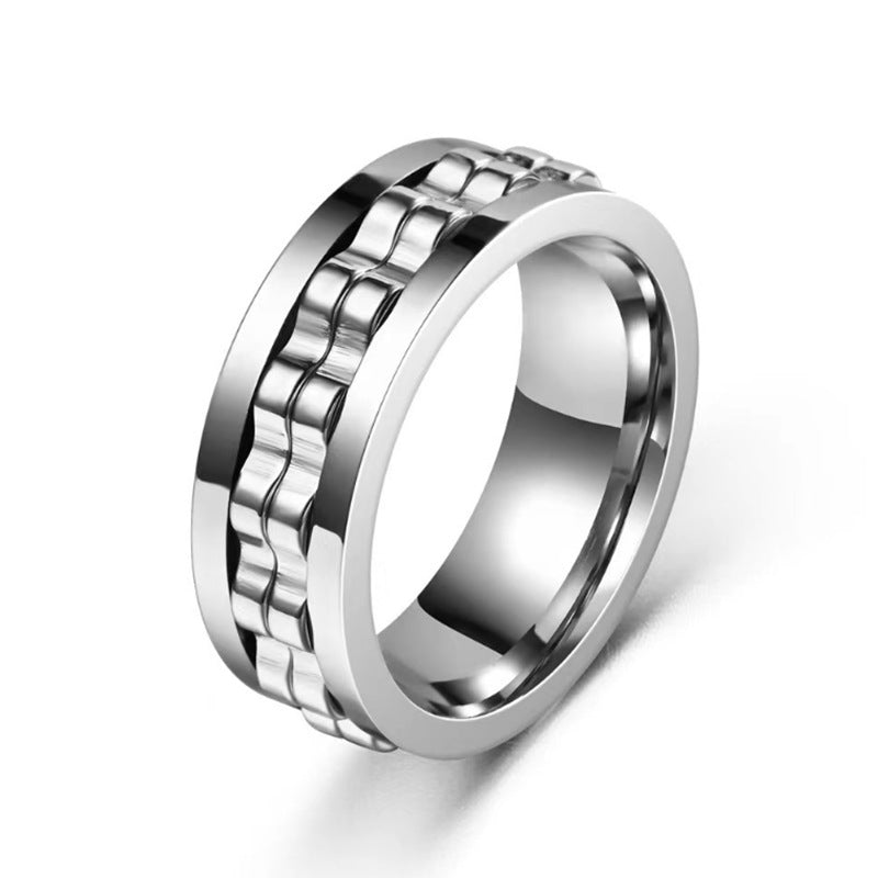 Steel Gear Fidget Ring for Men