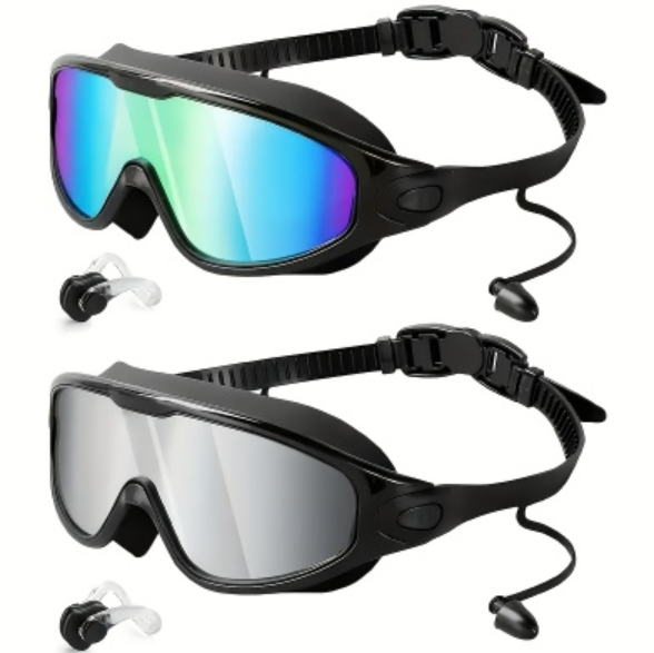 Large Frame Leakproof Swim Goggles