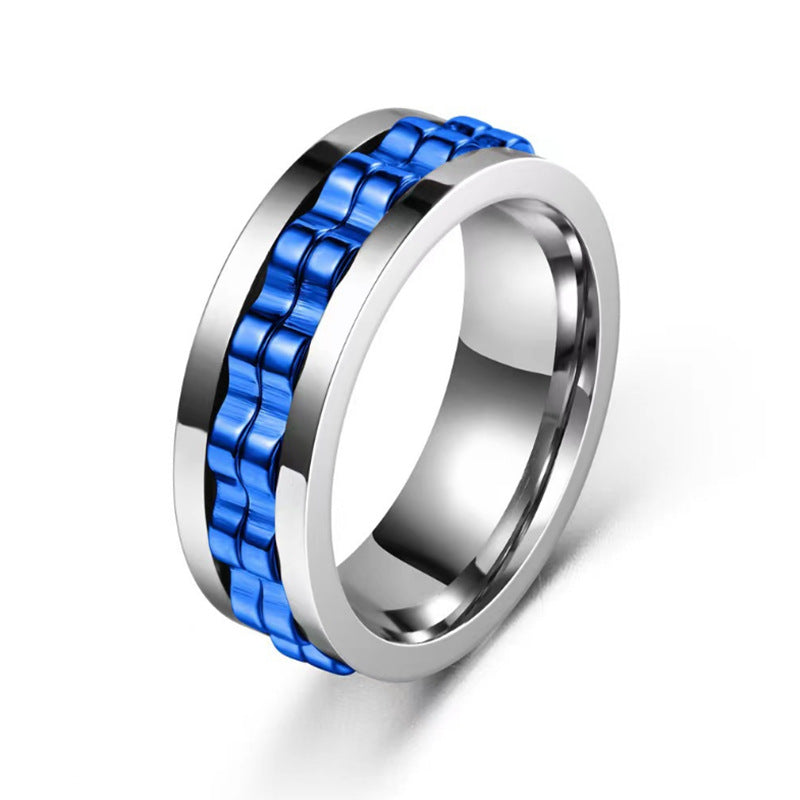Steel Gear Fidget Ring for Men