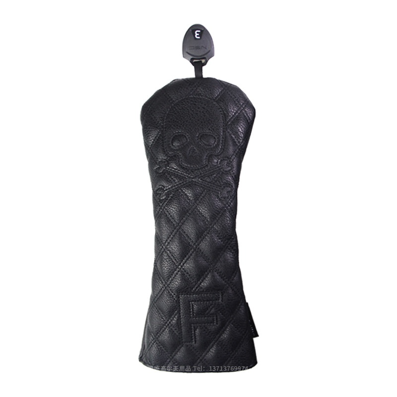 Sleek Black PU Golf Headcovers