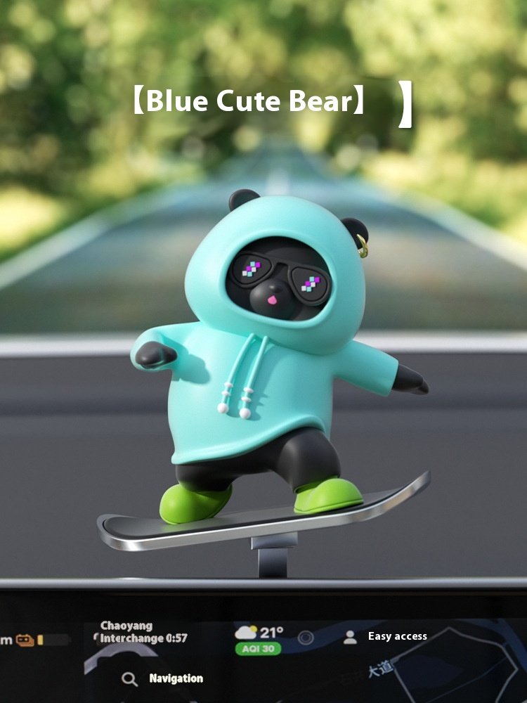 Playful Bear Car Dashboard Accessory
