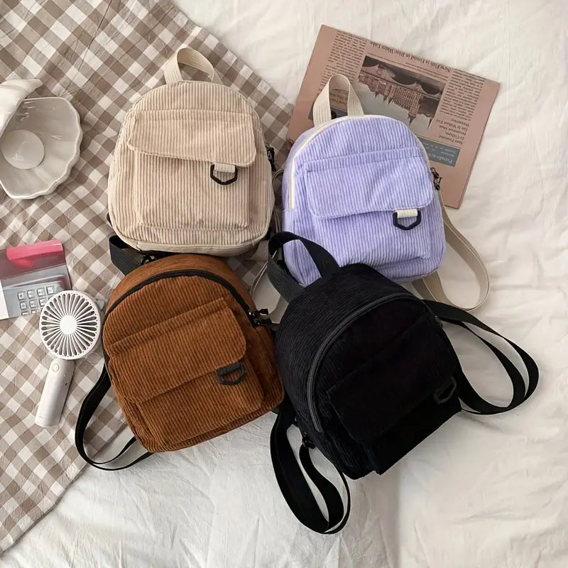 Chic Corduroy Commuter Bag Set