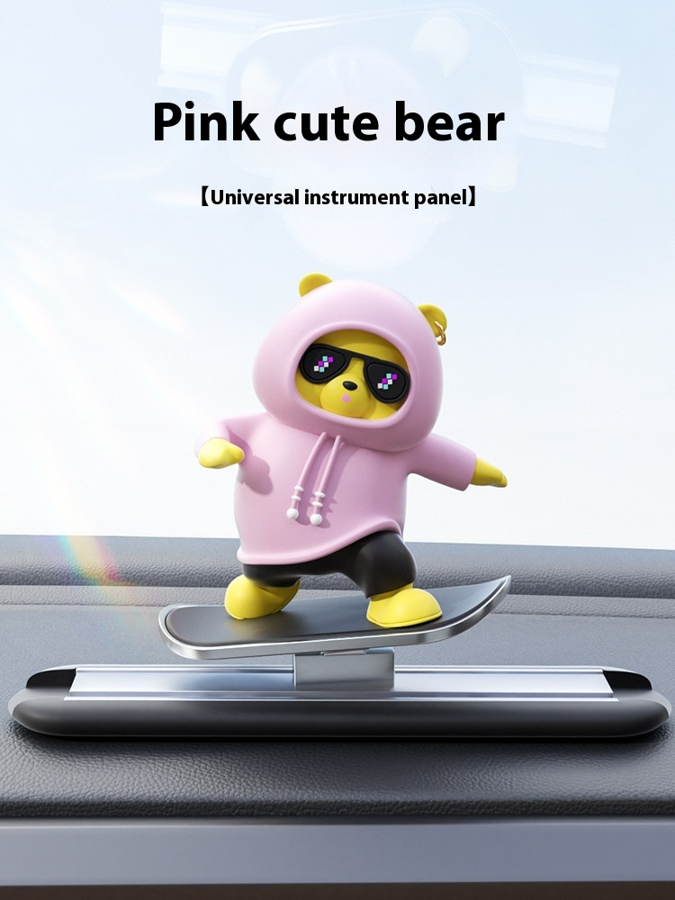 Playful Bear Car Dashboard Accessory