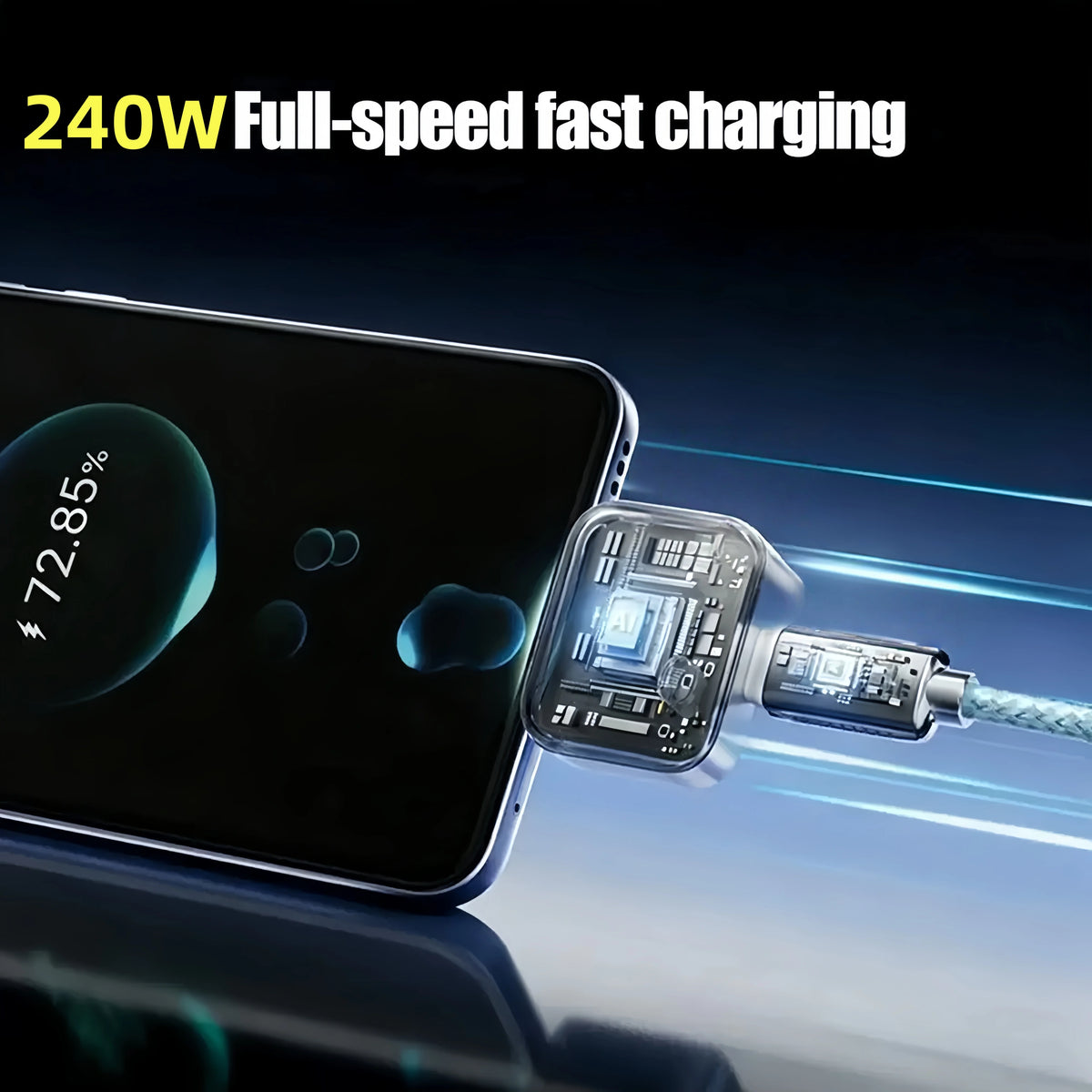 240W USB-C Smart Auto-Stop Charging Adapter, Magnetic Auto-Eject Charger Separator with Overcharge Protection for Phones