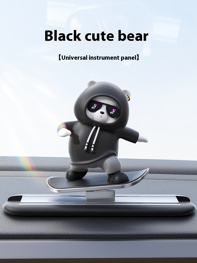 Playful Bear Car Dashboard Accessory
