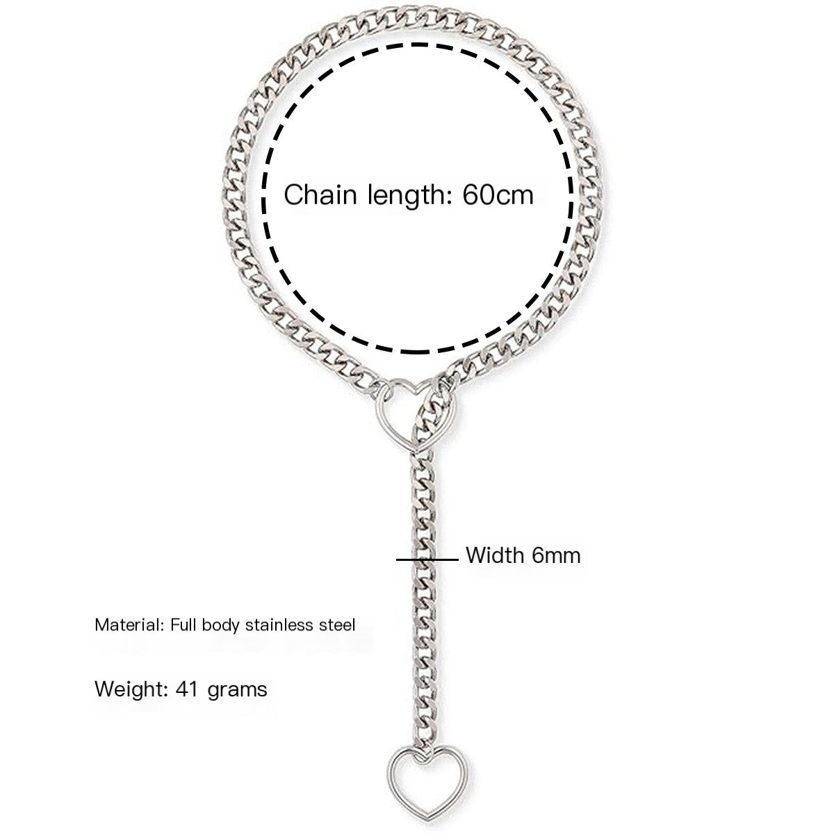 Heart Slide Stainless Necklace