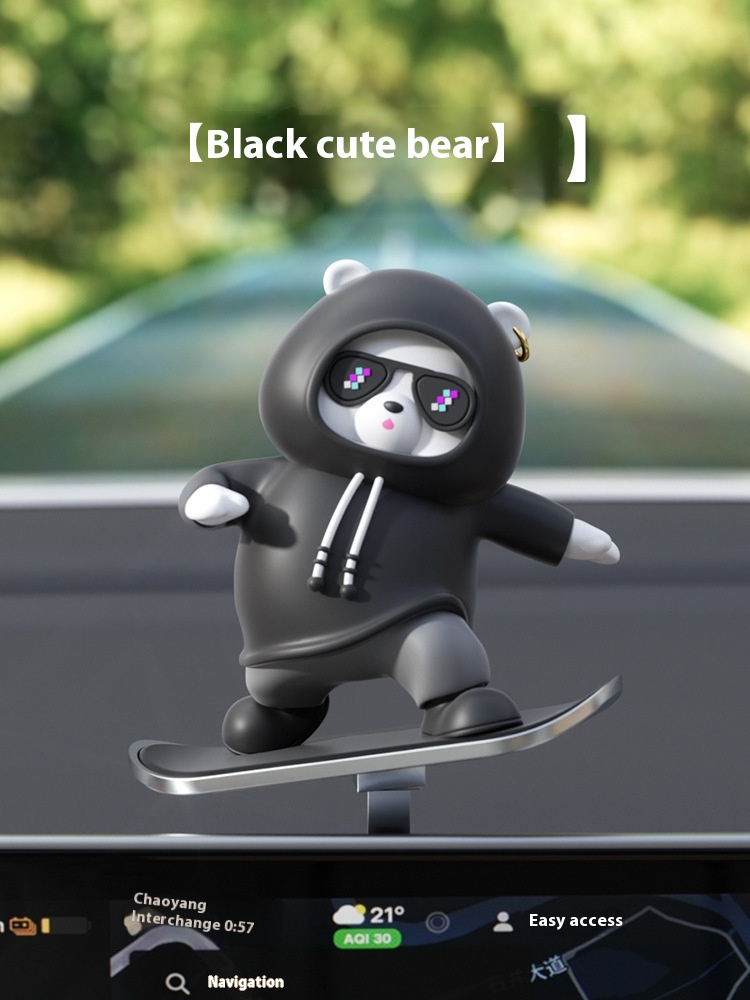 Playful Bear Car Dashboard Accessory