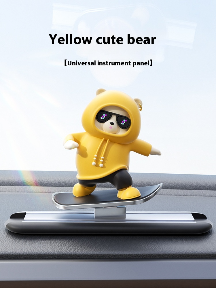 Playful Bear Car Dashboard Accessory