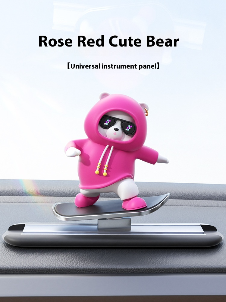 Playful Bear Car Dashboard Accessory