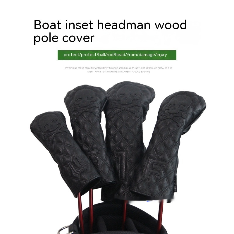 Sleek Black PU Golf Headcovers