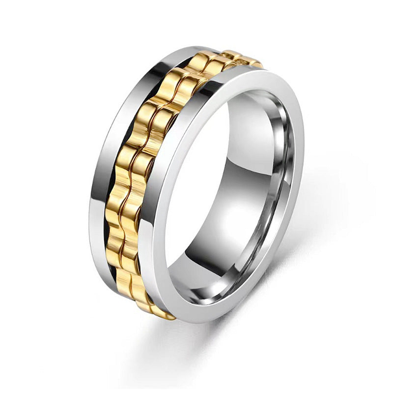 Steel Gear Fidget Ring for Men