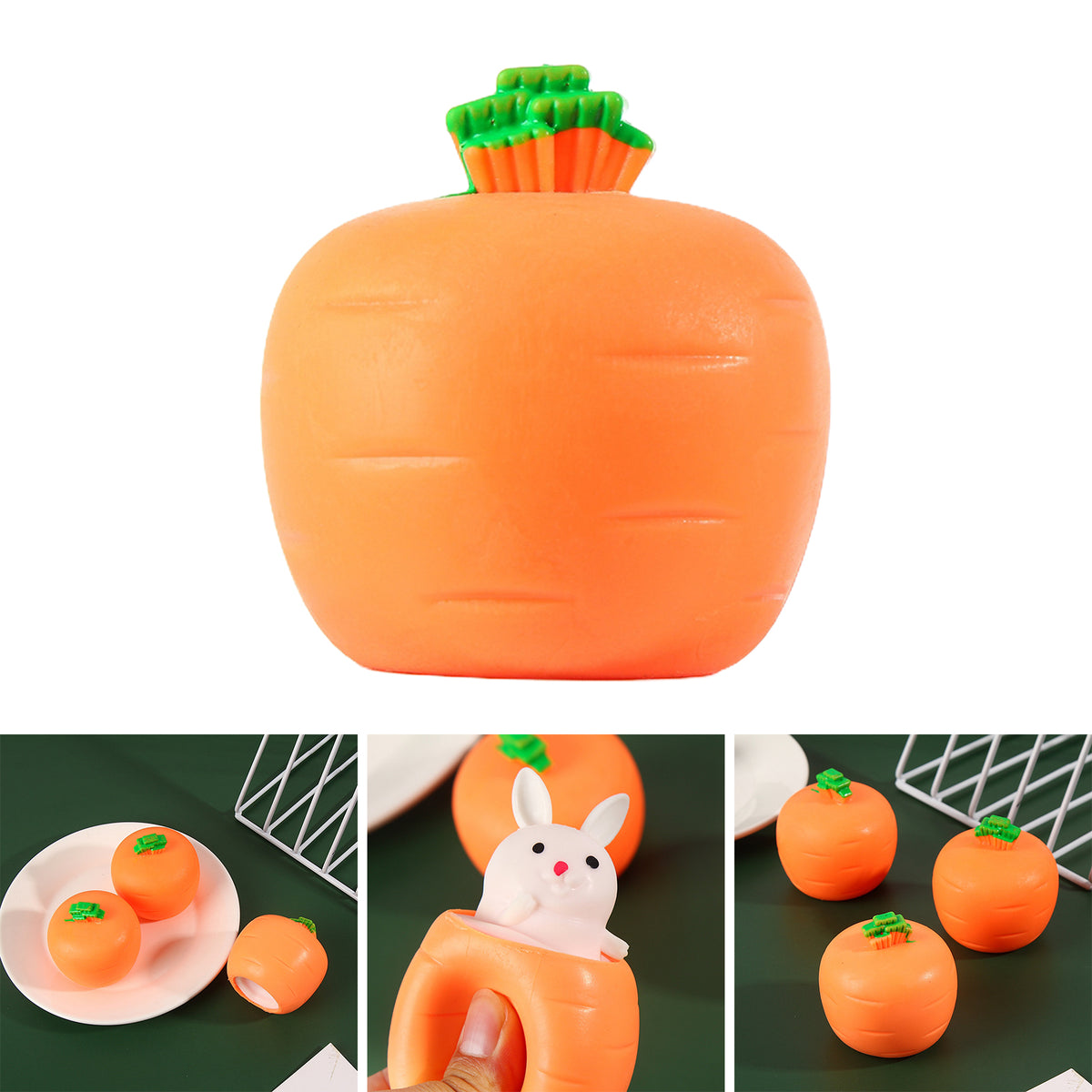 Charming Bunny Carrot Squeeze Toy